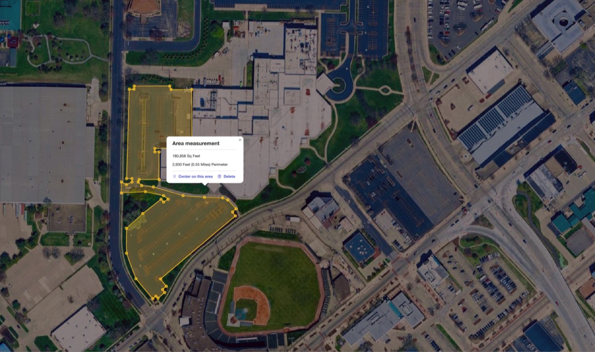 Satellite area measurement in the SealPoint app